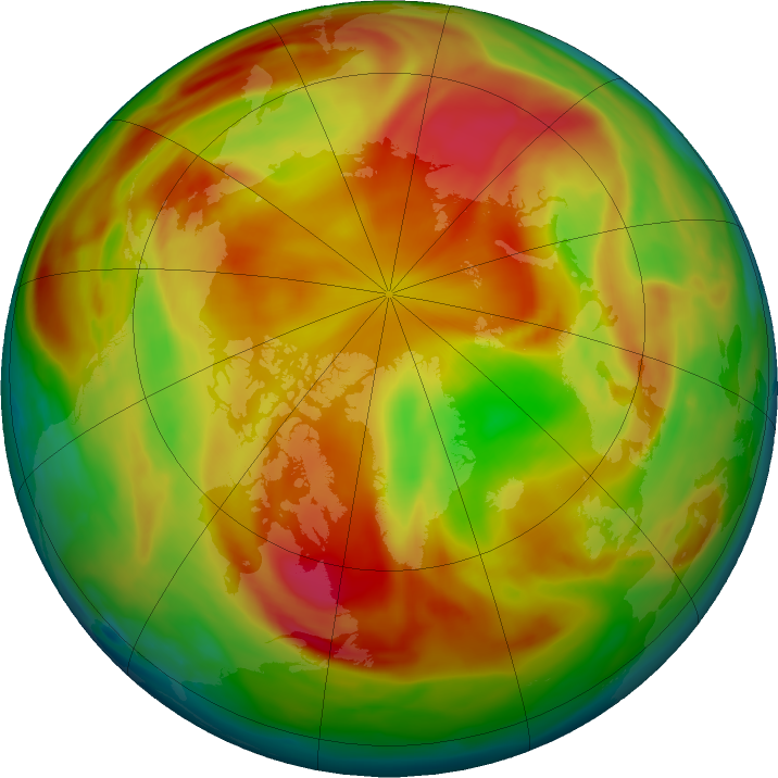 Arctic ozone map for 07 April 2019